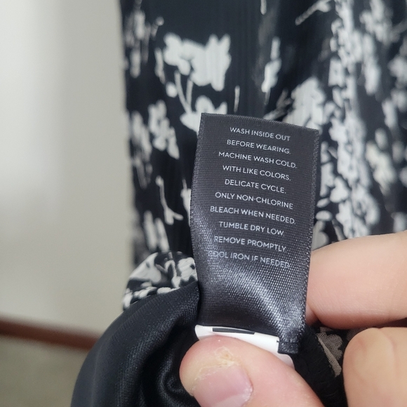 Simply Vera Vera Wang Mix-Print Fit & Flare Dress - Black and White Size L - Picture 6 of 8